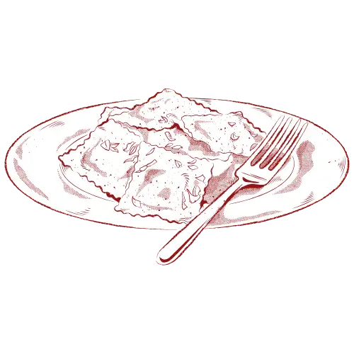 bord lasagne illustratie